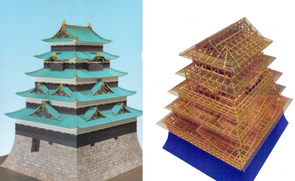 江戸城の模型と骨組み